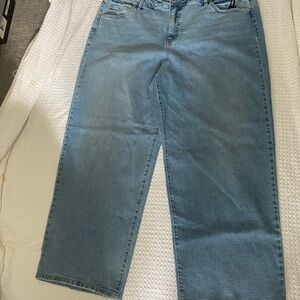 Ava & Viv Light Blue Straight  high rise hip & thigh Leg Jeans